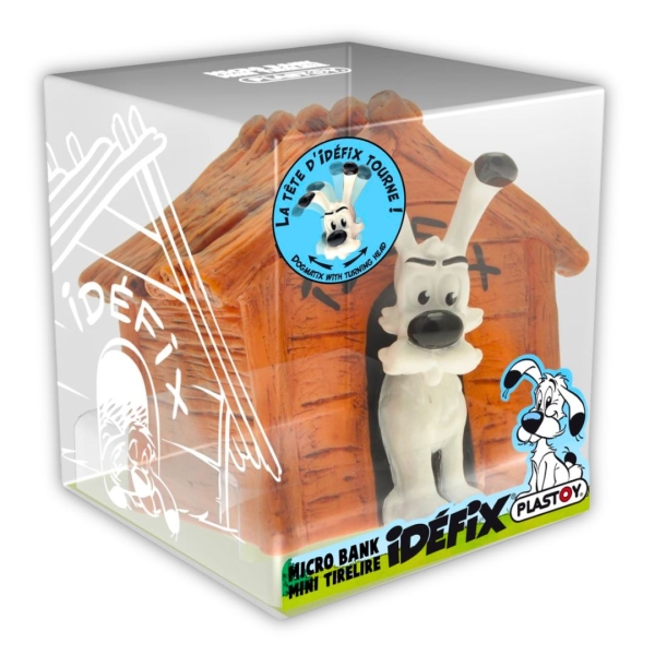 Asterix " Idefix Hundehütte mini Sparschwein aus Kunstoff " Verpackt von Plastoy